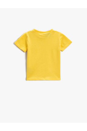 تی شرت زرد بچه گانه Fitted یقه گرد پنبه (نخی) تکی کد 290743968