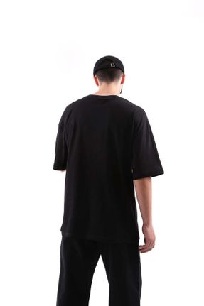 تی شرت مشکی مردانه یقه گرد پلی آمید اورسایز تکی طراحی کد 690599791
