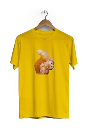 تی شرت زرد زنانه رگولار یقه گرد 1 - 5 طراحی کد 819417613