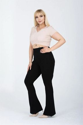 ساق شلواری سایز بزرگ مشکی زنانه بافتنی Livik - کد 819434636