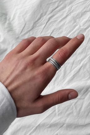 انگشتر جواهر مردانه روکش نقره کد 809938138