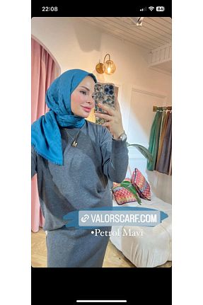 شال آبی زنانه ابریشم کد 819203011