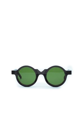 عینک آفتابی سبز زنانه 45 UV400 آستات مات گرد کد 819071120