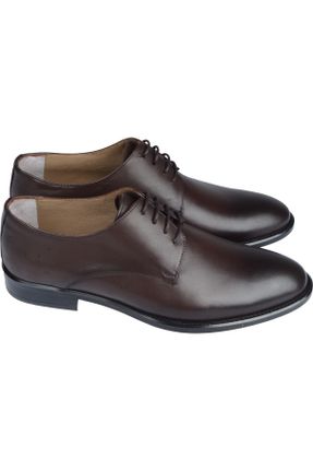 کفش کلاسیک قهوه ای مردانه چرم طبیعی پاشنه کوتاه ( 4 - 1 cm ) پاشنه نازک کد 802617307