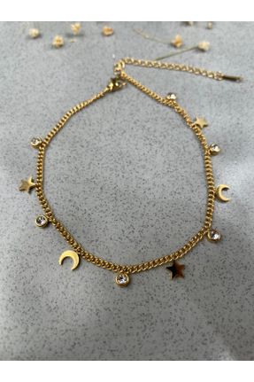 خلخال جواهری طلائی زنانه فولاد ( استیل ) کد 819081797