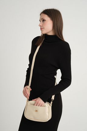 کیف دوشی بژ زنانه چرم مصنوعی mossi - کد 789772882