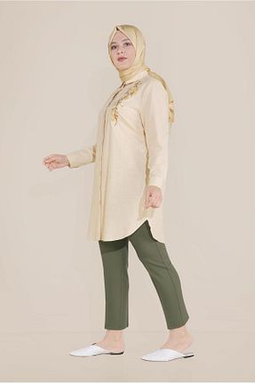 تونیک حجاب قهوه ای زنانه پنبه ای TRENDTESETTÜR - کد 299550040