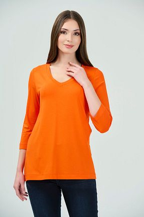 بلوز نارنجی زنانه ساده TOLGA SARAÇOĞLU - کد 369807614