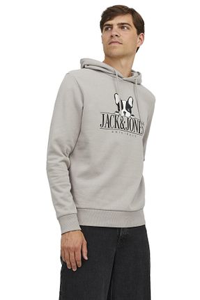 سوئیشرت بژ مردانه ساده Jack & Jones - کد 812880089