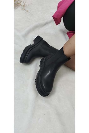 بوت مشکی زنانه پاشنه ساده پاشنه کوتاه ( 4 - 1 cm ) کد 376130776