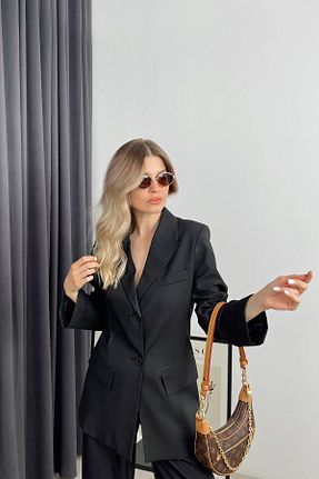 کت بلیزر مشکی زنانه مخلوط پلی استر Sue Store - کد 819009838