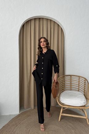 ست بالاتنه و پائین تنه مشکی زنانه بافتنی Ded COLLECTION - کد 819031525
