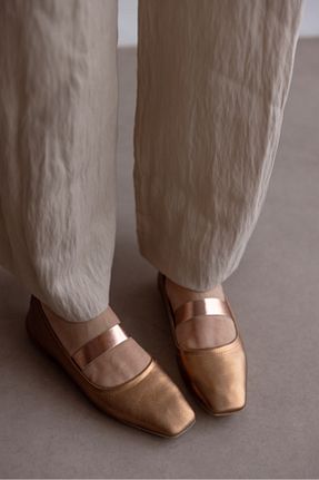 بابت متالیک زنانه چرم خالص selinshoes - کد 819058650