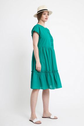 لباس سبز زنانه بافتنی رگولار آستین-کوتاه کد 819049848