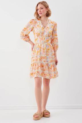 لباس نارنجی زنانه بافتنی رگولار آستین-بلند کد 696953071