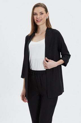 کت مشکی زنانه اورسایز Selen Giyim - کد 819324738