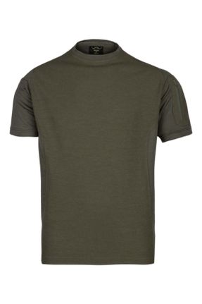 تی شرت خاکی مردانه پنبه (نخی) رگولار کد 800143574
