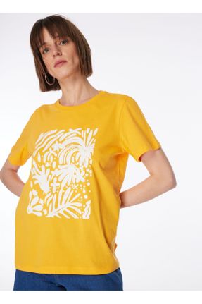 تی شرت نارنجی زنانه رگولار یقه گرد کد 805397877
