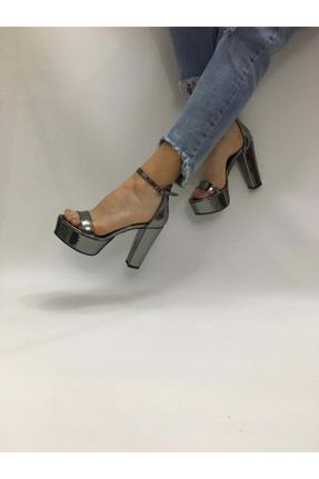 کفش مجلسی طوسی زنانه چرم مصنوعی پاشنه بلند ( +10 cm) پاشنه پلت فرم کد 40215631