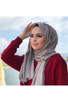 شال قهوه ای زنانه پنبه ای FRESCO SCARFS - کد 819494302