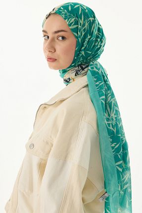 شال فیروزه ای زنانه پنبه ای FENZA SCARF - کد 819573282