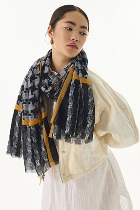 شال مشکی زنانه پنبه ای FENZA SCARF - کد 819532142