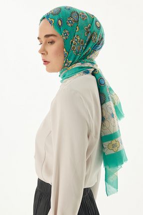شال فیروزه ای زنانه پنبه ای FENZA SCARF - کد 819530975