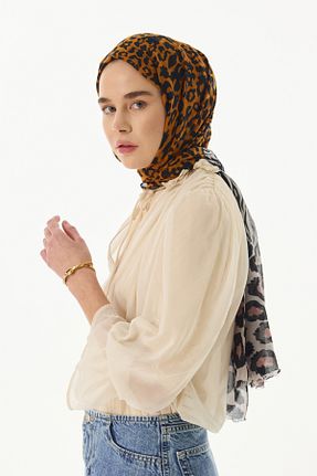 شال نارنجی زنانه پنبه ای FENZA SCARF - کد 819529753