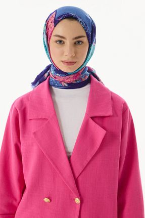 شال سرمه ای زنانه پنبه ای FENZA SCARF - کد 819535517