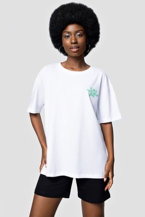 تی شرت سفید زنانه رگولار کد 673837891