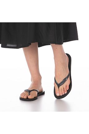دمپائی مشکی زنانه پاشنه تخت Havaianas - کد 819577080