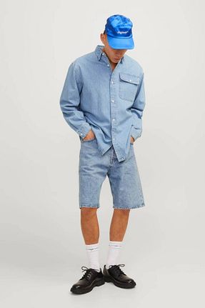 شلوارک و برمودا آبی مردانه جین Jack & Jones - کد 819566051