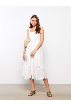 لباس سفید زنانه بافتنی رگولار کد 819597350