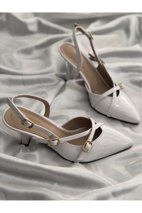 کفش پاشنه بلند کلاسیک سفید زنانه پاشنه نازک پاشنه متوسط ( 5 - 9 cm ) کد 819638105