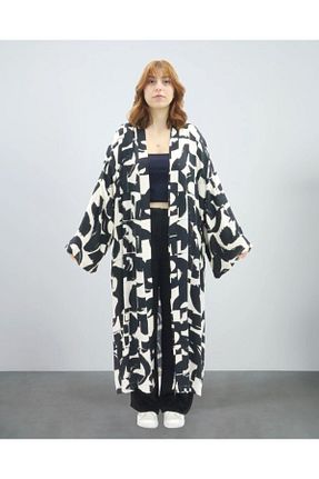 کیمونو و کافتان مشکی زنانه ویسکون snmbutik - کد 819872003