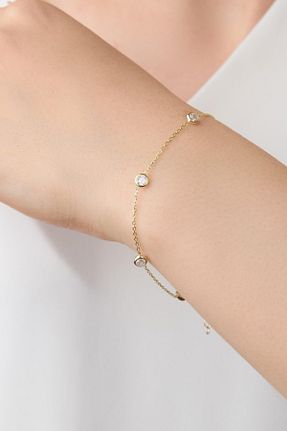 دستبند نقره زرد زنانه 925 عیار Tmt Silver - کد 112823602