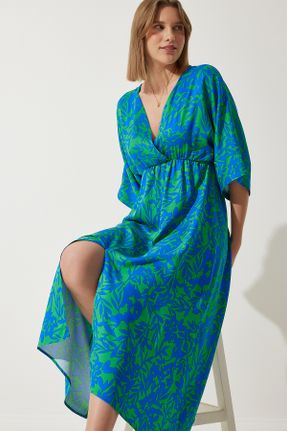 لباس آبی زنانه بافتنی رگولار آستین-بلند کد 819345339