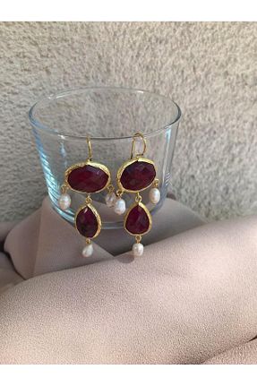 گوشواره مروارید قرمز مروارید آب شیرین MiracleLivesGiftShop - کد 819508568