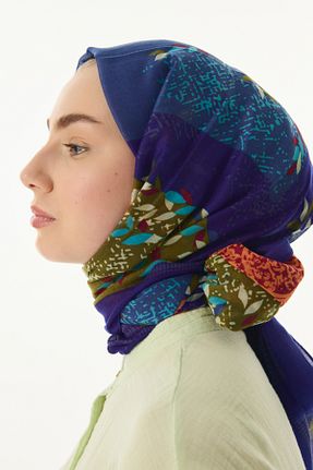 شال سرمه ای زنانه پنبه ای FENZA SCARF - کد 819529431