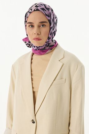 شال صورتی زنانه پنبه ای FENZA SCARF - کد 819535159