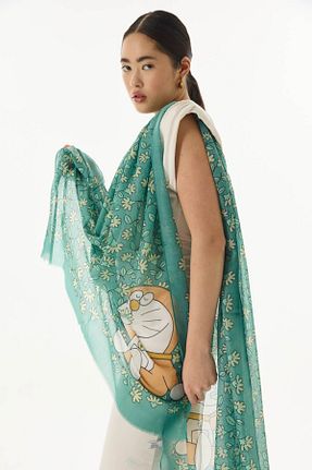 شال سبز زنانه پنبه ای FENZA SCARF - کد 819582189