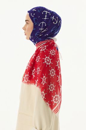 شال قرمز زنانه پنبه ای FENZA SCARF - کد 819530567