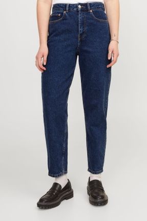 شلوار جین آبی زنانه پاچه تنگ فاق بلند استاندارد کد 818231305