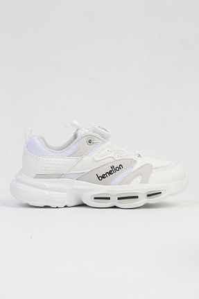 کفش اسنیکر سفید بچه گانه بند دار Benetton - کد 819548189