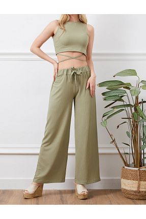 ست بالاتنه و پائین تنه سبز زنانه بافتنی ALPINMODA - کد 819547083