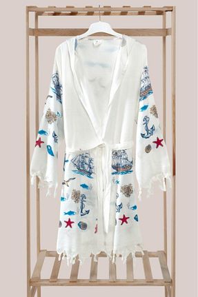 لباس ساحلی آبی زنانه چاپی Mulberry - کد 819608055