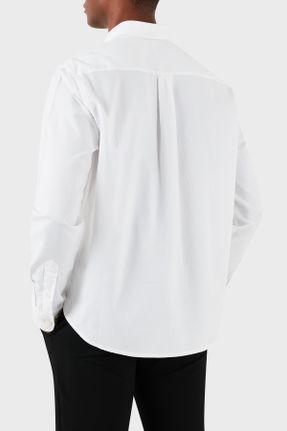 پیراهن سفید مردانه رگولار یقه پیراهنی کد 819612161