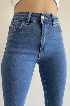 شلوار جین آبی زنانه پاچه اسپانیولی LAMİRA - کد 820045339