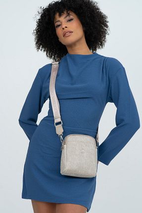 کیف دوشی طوسی زنانه چرم مصنوعی United Colors of Benetton - کد 820096398