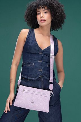 کیف دوشی بنفش زنانه چرم مصنوعی United Colors of Benetton - کد 820143312